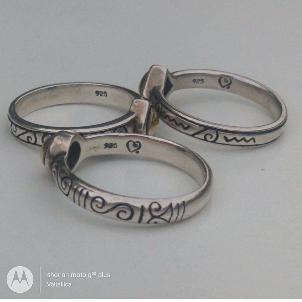 BRIGHTON *SOLID* Sterling Silver Etched Ring Trip - Picture 6 of 8